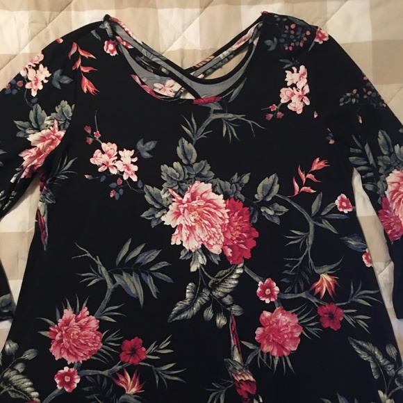 French Laundry Black Floral Dress size 1X - Picture 6 of 9